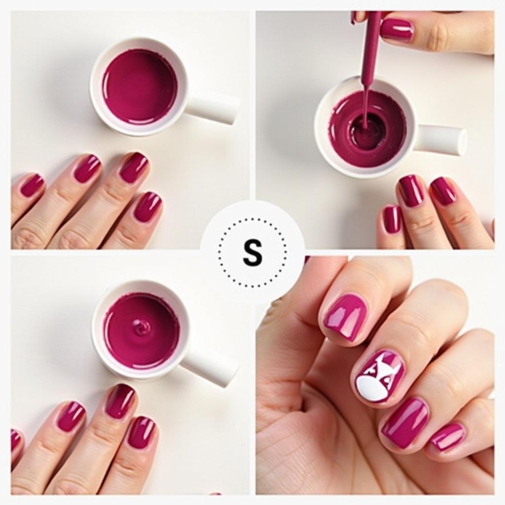 Applying Red Purple Nail Polish Correctly