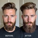 Before and After Beard Highlighting