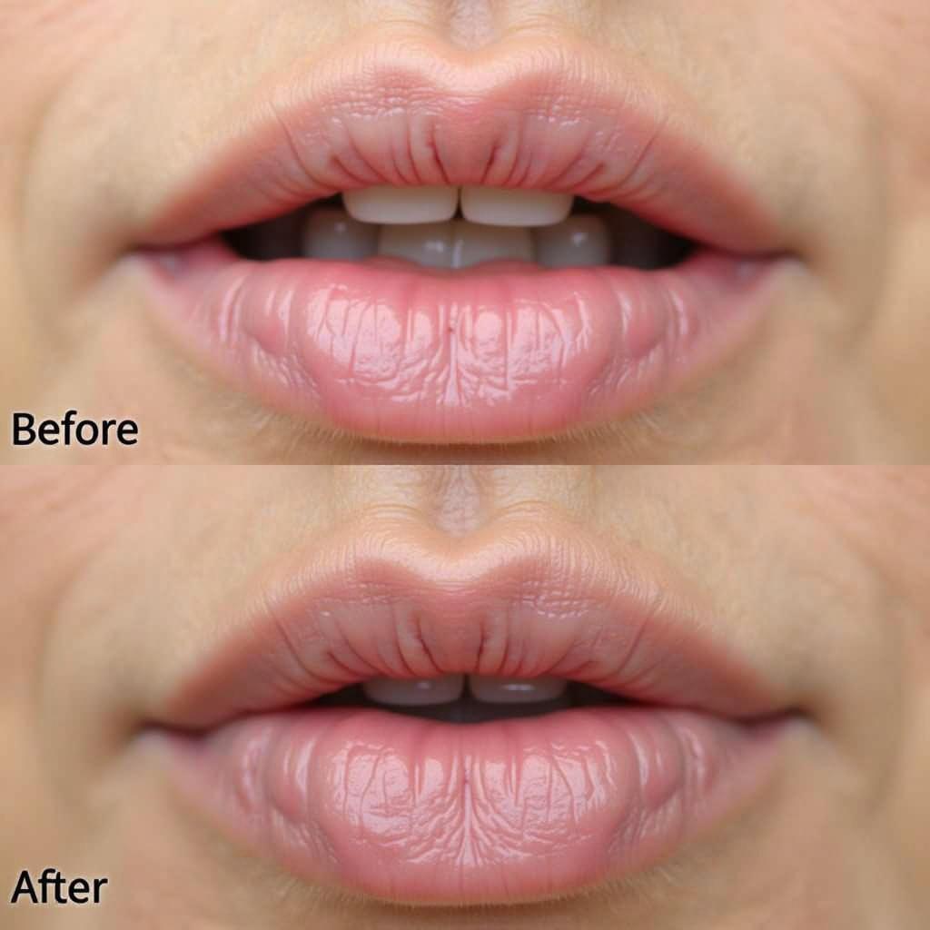 Best lip filler options for mature lips demonstrating before and after results.