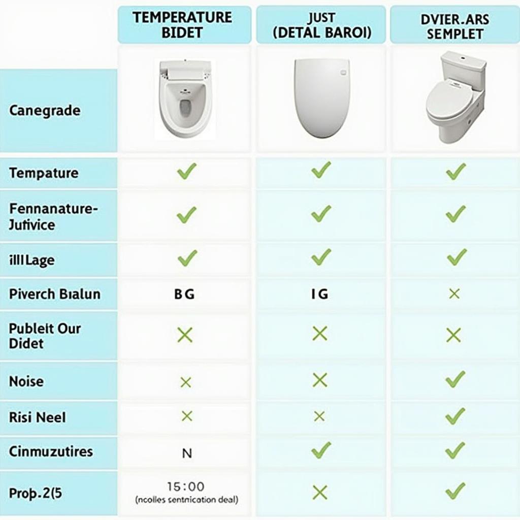 Bidet Dryer Comparison Chart