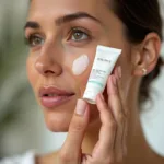 Applying Biologique Recherche Sunscreen