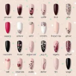 Various Styles of Black Cherry Press On Nails