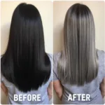 Before and After Black Hair Root Touch Up