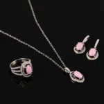 Black and Pink Stone Jewelry