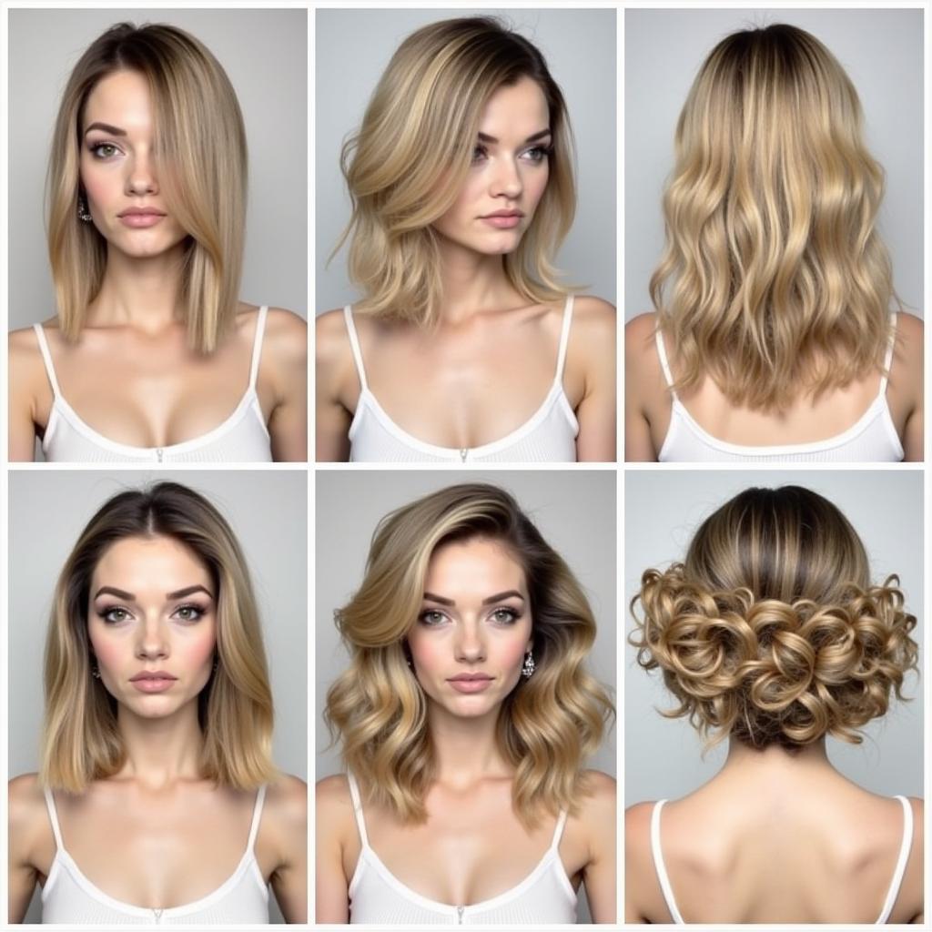 Styling options for a blonde bob wig with brown roots