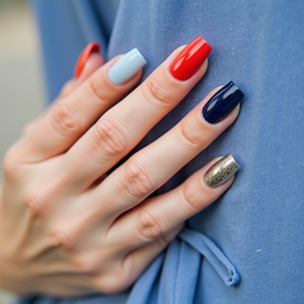 Nail Color Options for a Blue Dress