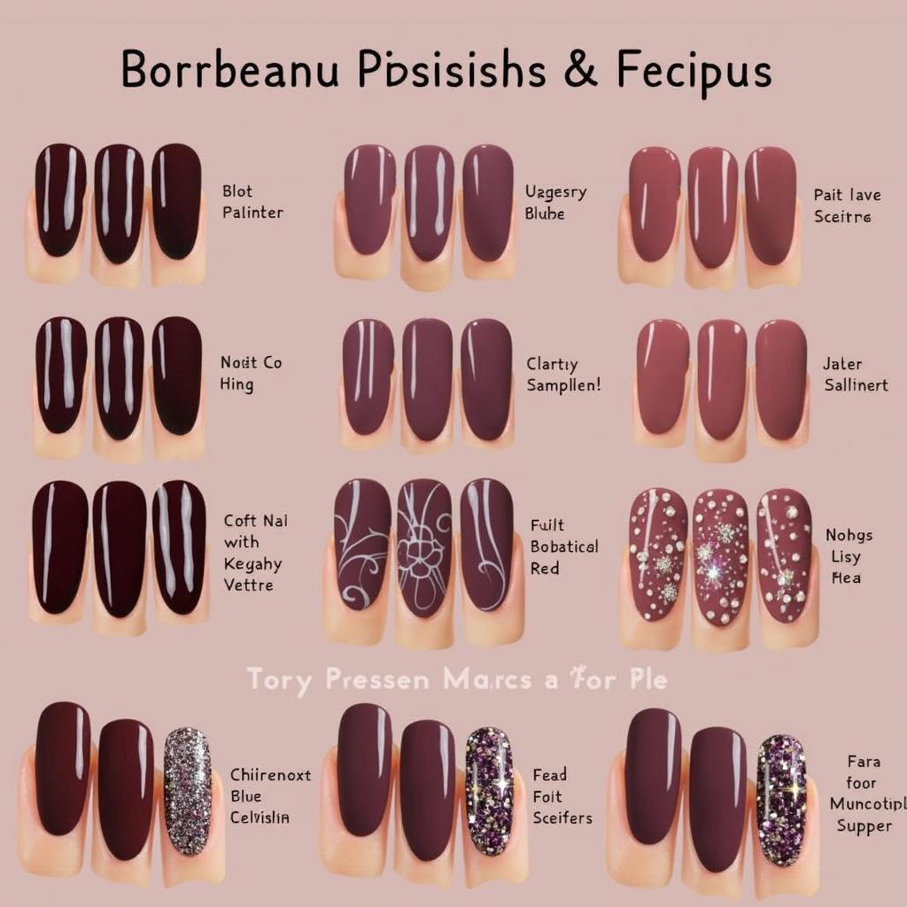 Bordeaux Nail Color Variations