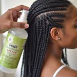 Applying Braid Refresh Spray to Braids