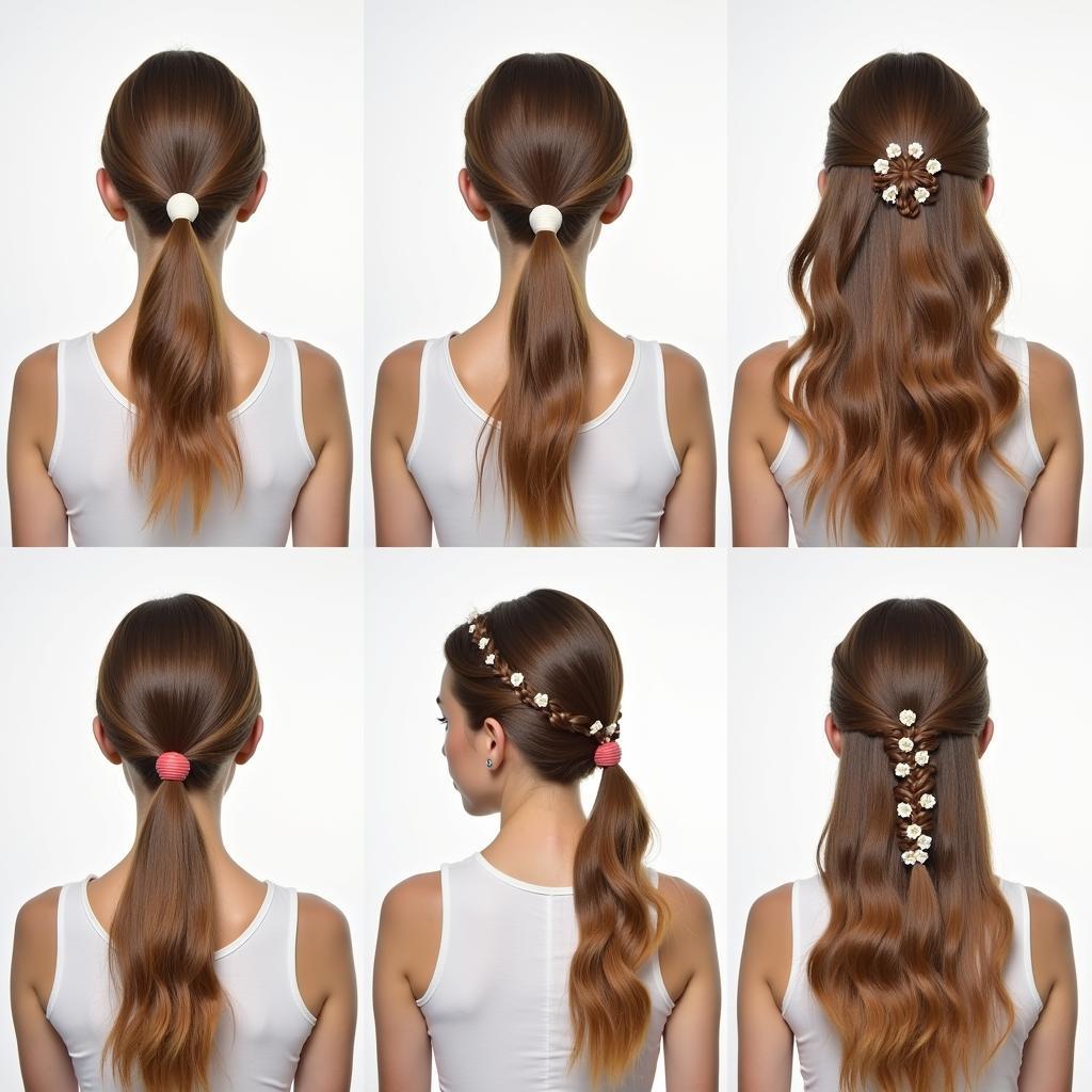 Various Hairstyles Using Braided Hair Ties