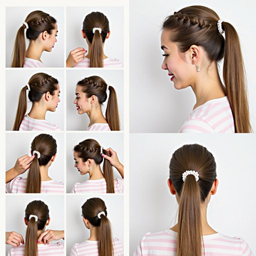 Various Hairstyles Using Braided Hair Ties