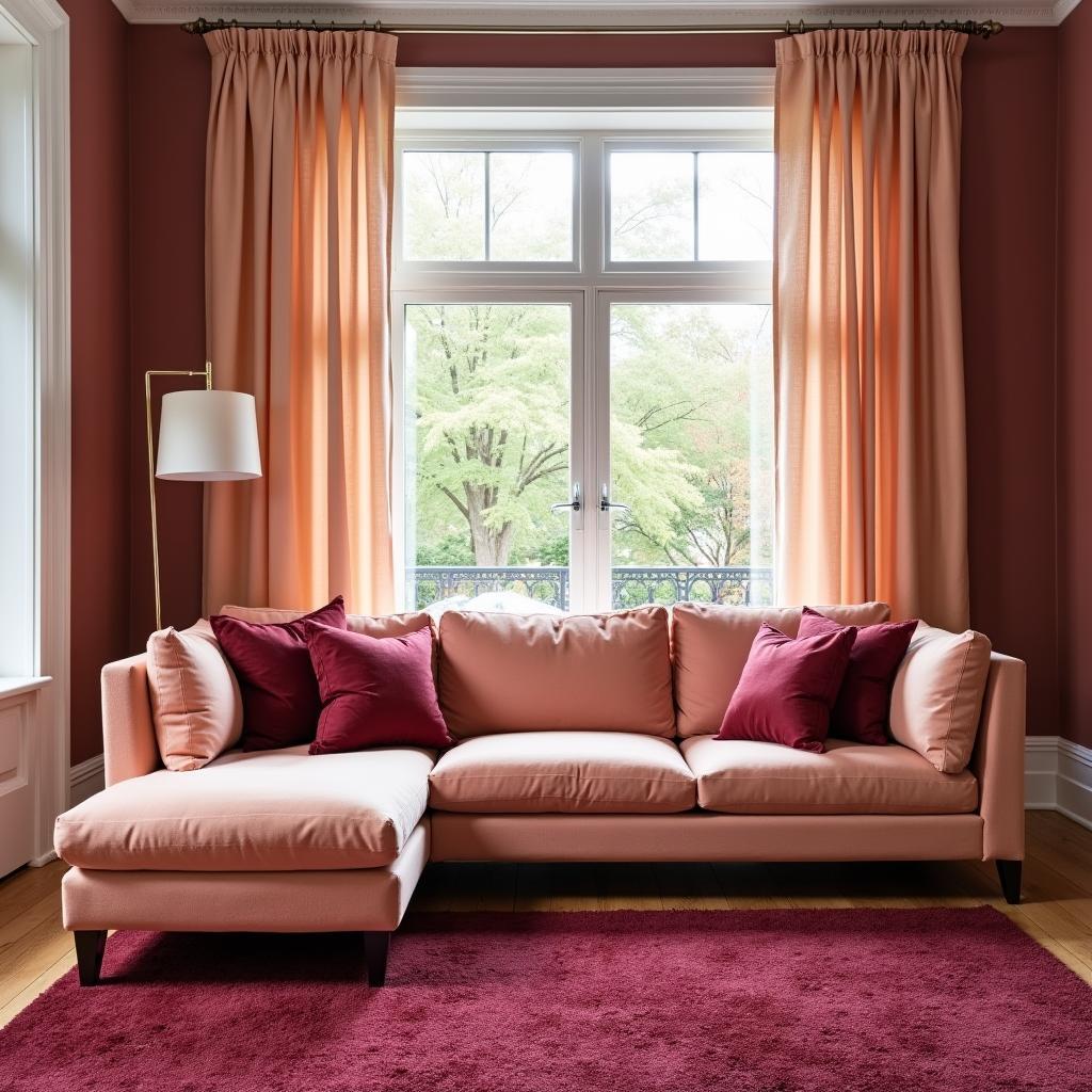 Burgundy and Peach Interior Design