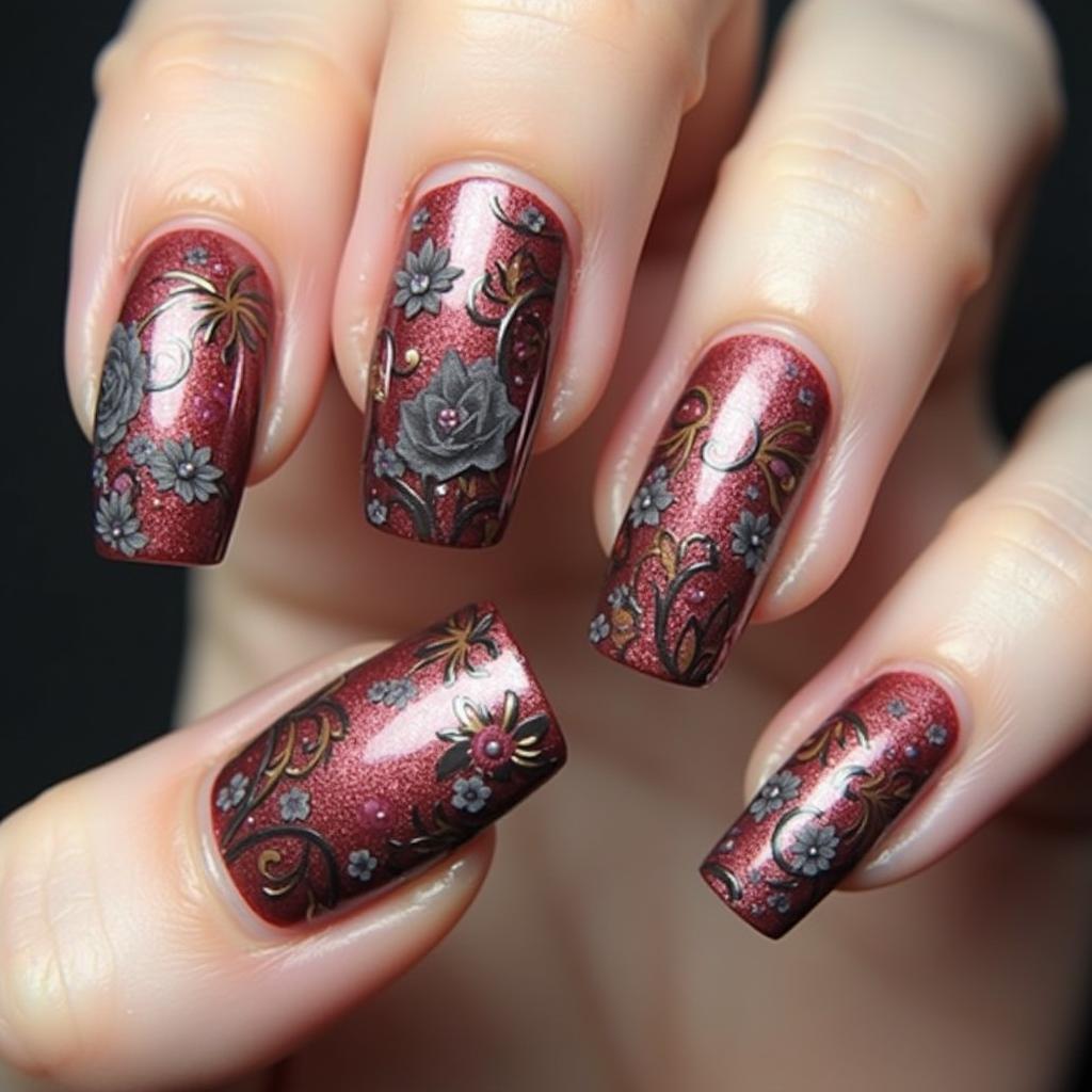 Intricate Nail Art on Case Nails