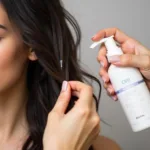 Applying CBD Leave-in Conditioner to Hair