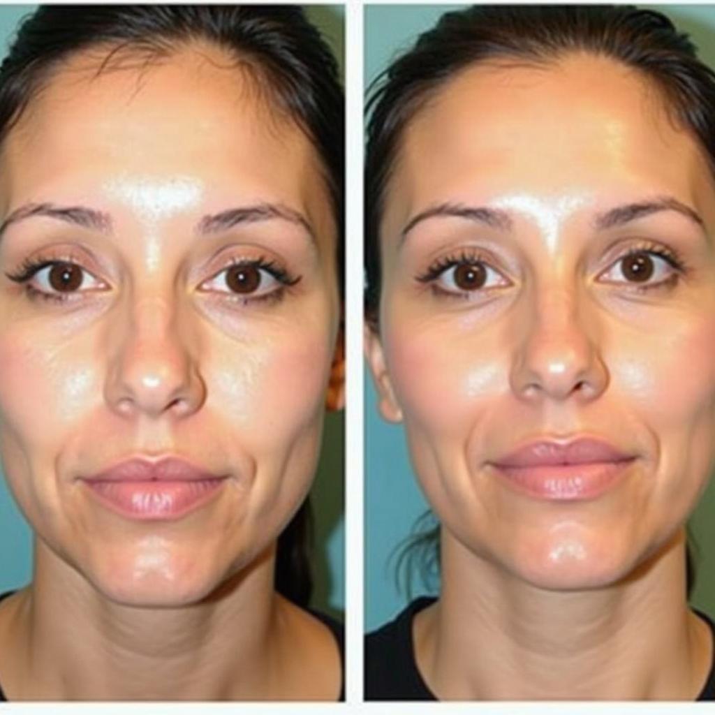 Cheek Filler Dissolve Before and After Asymmetry Correction