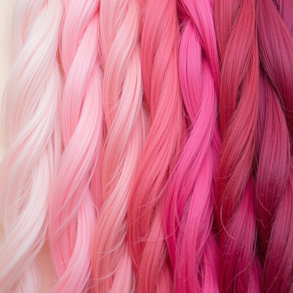 Various Shades of Cherry Pink Hair Dye