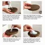 Cleaning a boar's hair round brush