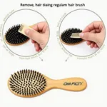 Cleaning a boar bristle brush with a comb