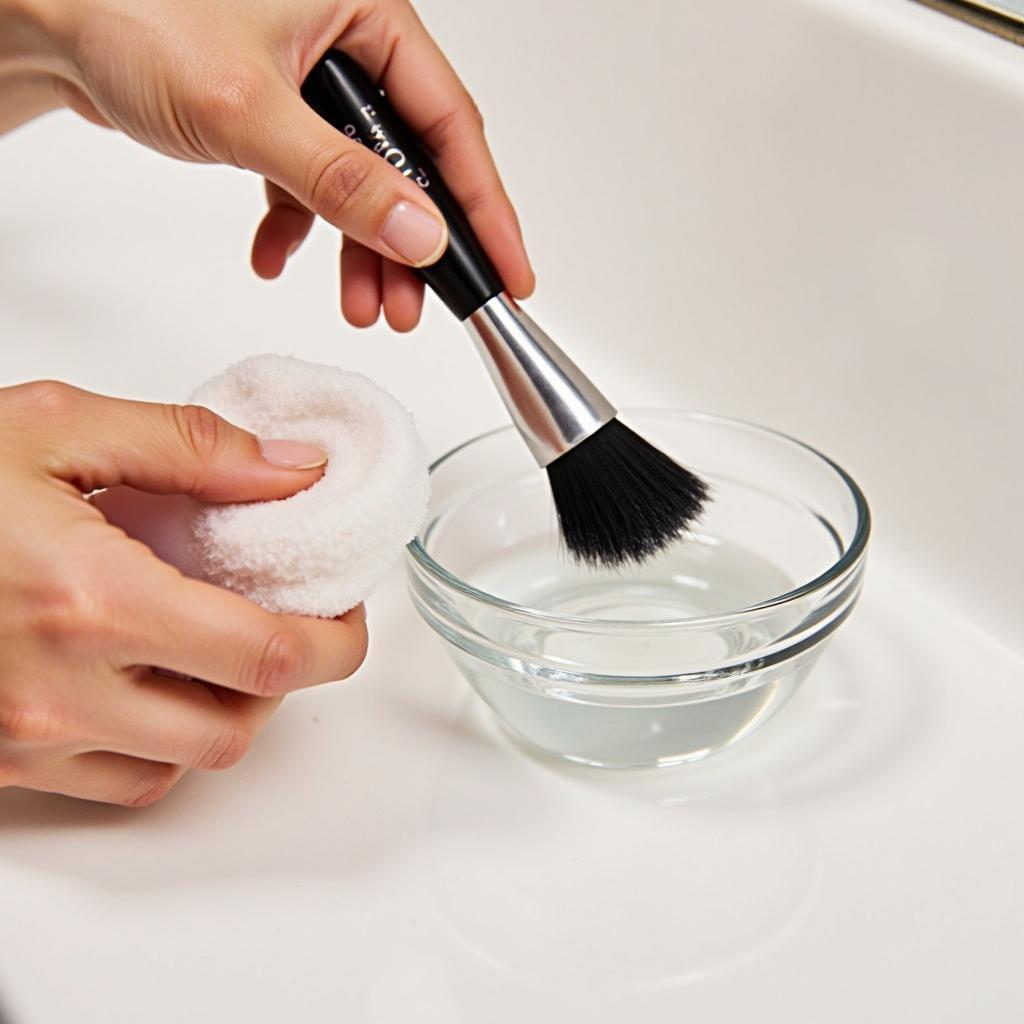 Cleaning a Glow Beauty Metal Brush