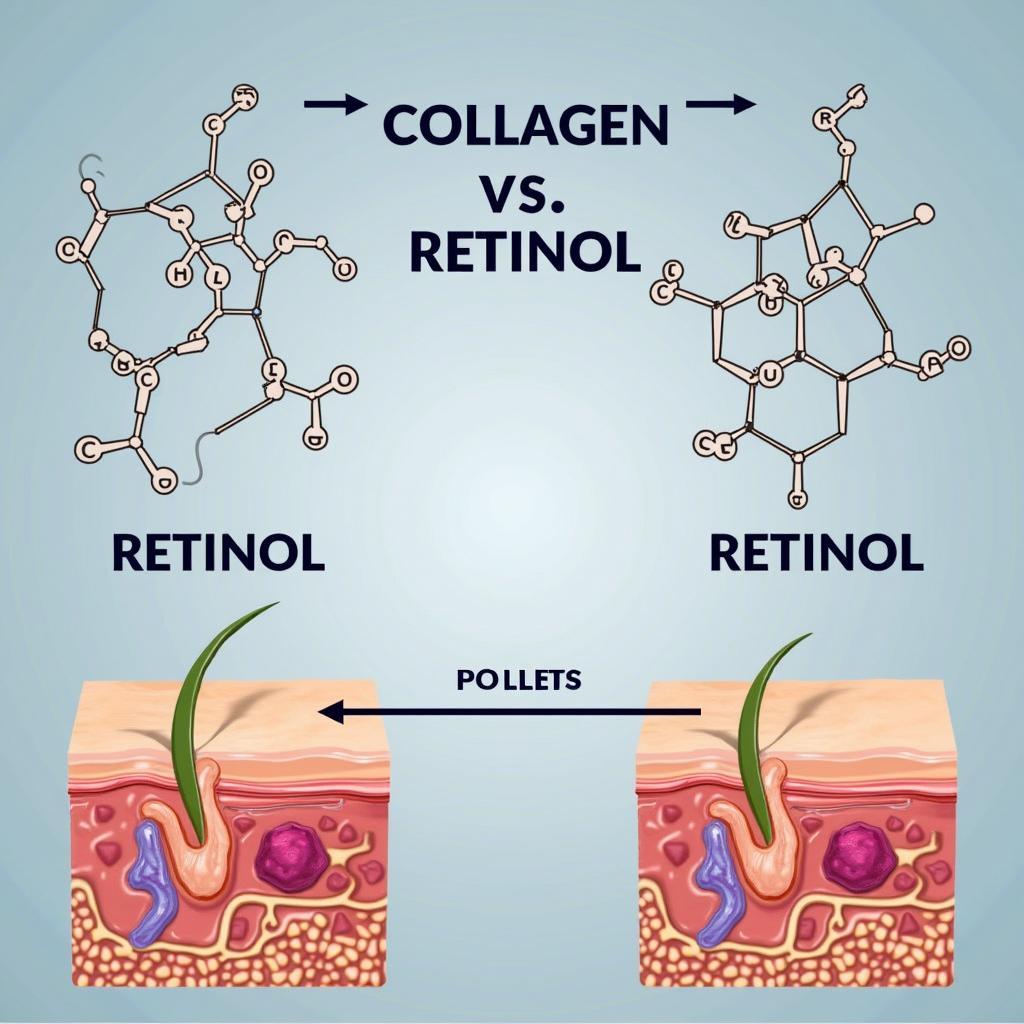 Collagen and Retinol Molecular Structures