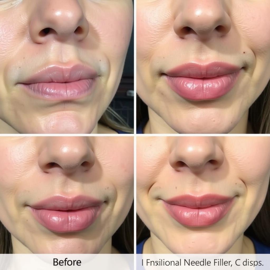 Comparing Before and After Photos of Needle and Needleless Lip Fillers