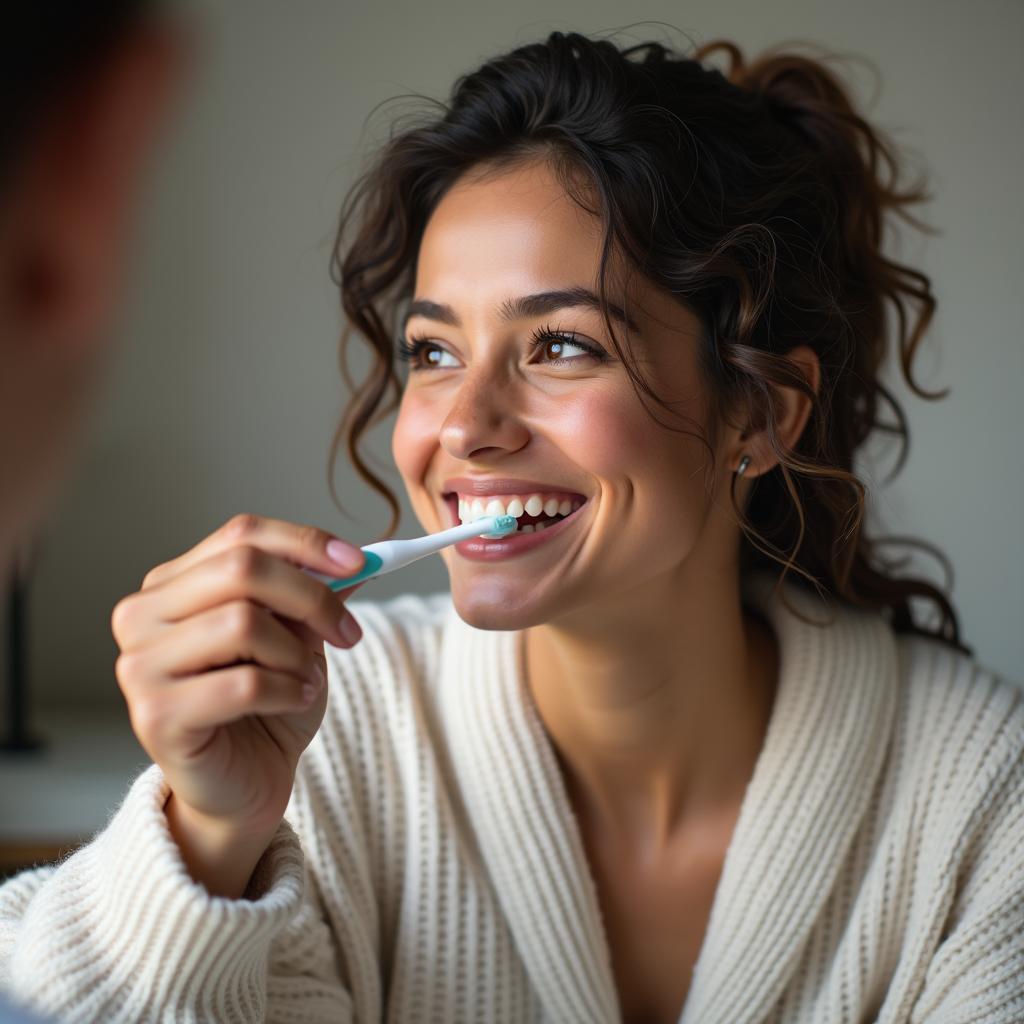 Consistent flossing routine