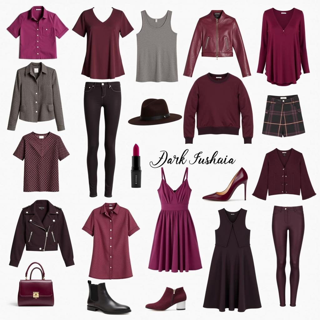 Outfit Ideas for Dark Fuchsia Lipstick