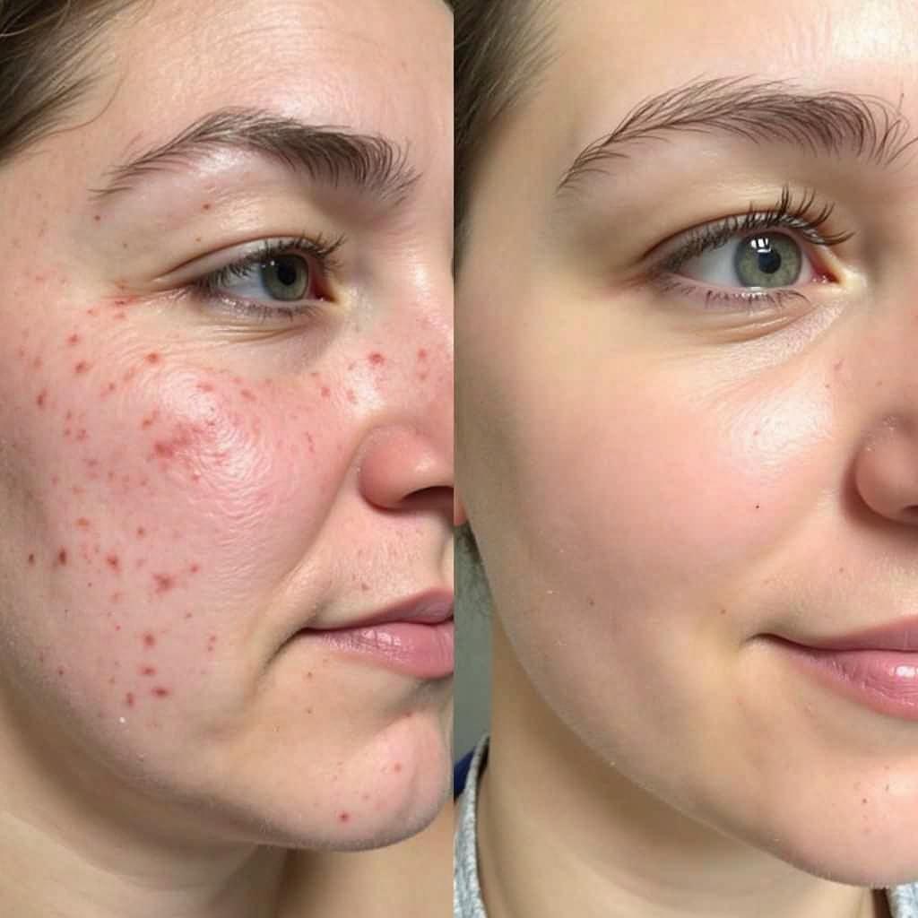 Before and after photos of dermaplaning treatment in NYC