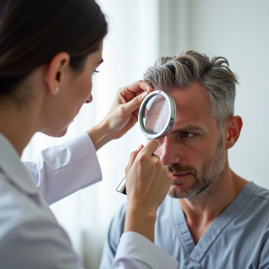 Dermatologist Examining Scalp