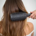 Woman Brushing Detangled Hair