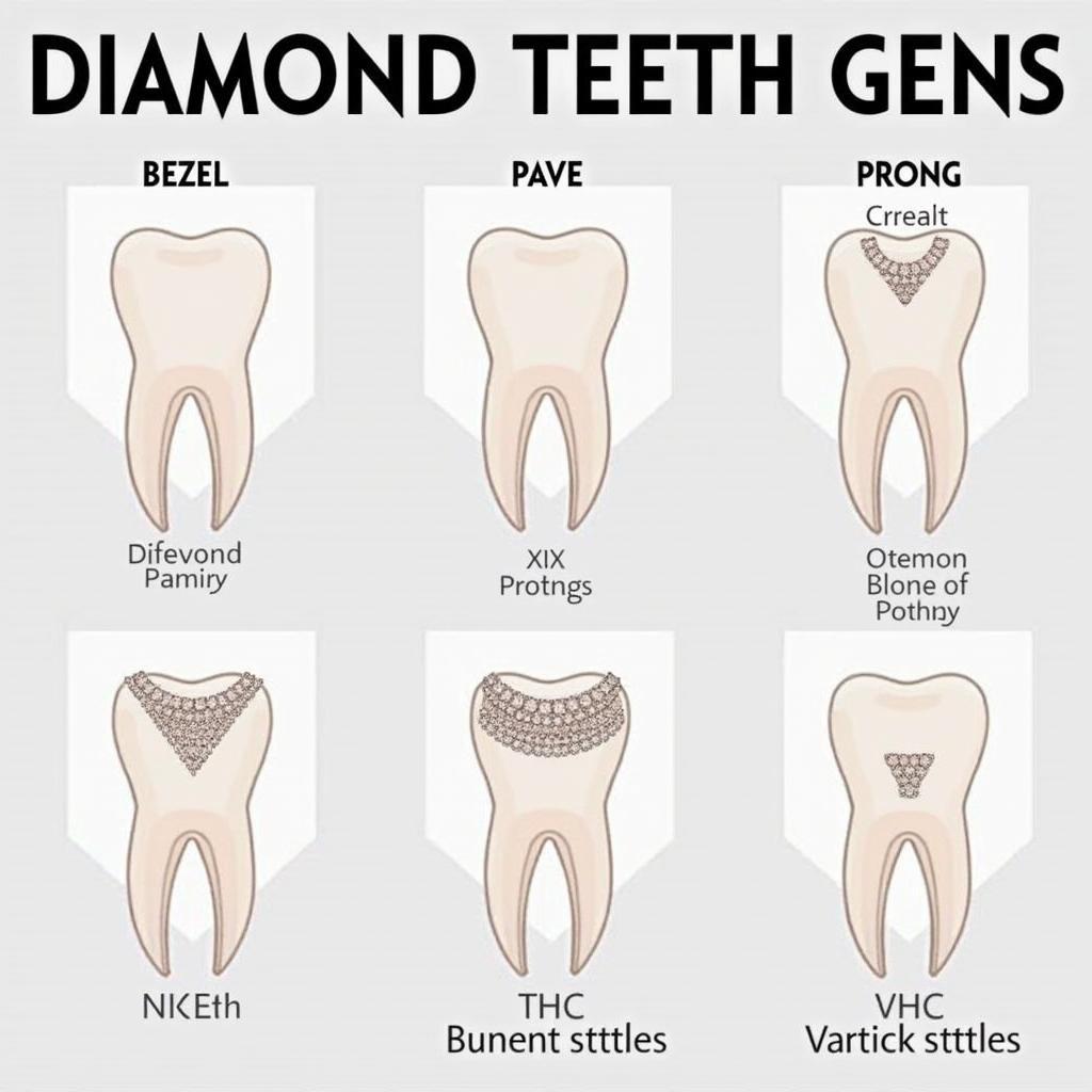 Diamond Studded Teeth with Different Settings