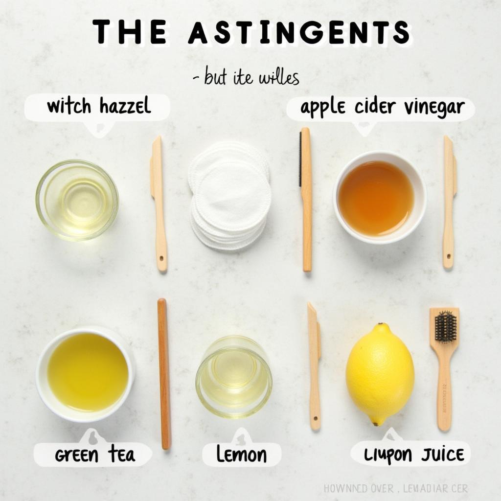 Various types of astringents suitable for hair care