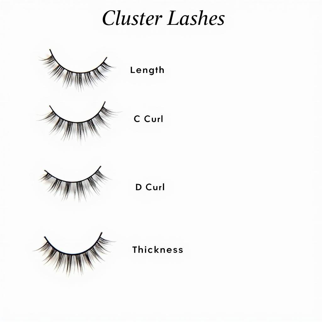 Variety of Cluster Lash Styles