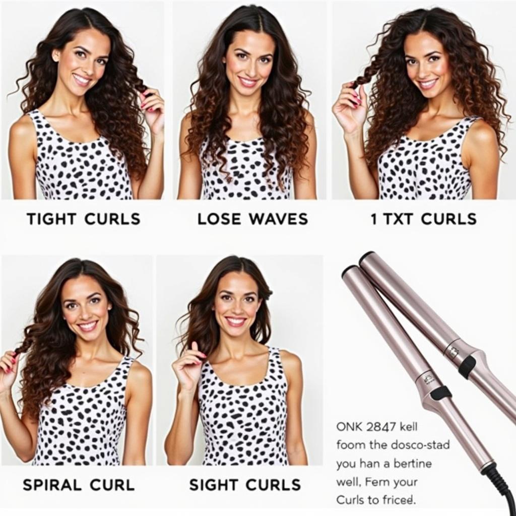 Different Curl Styles Created Using Hair Tools Curl Bar