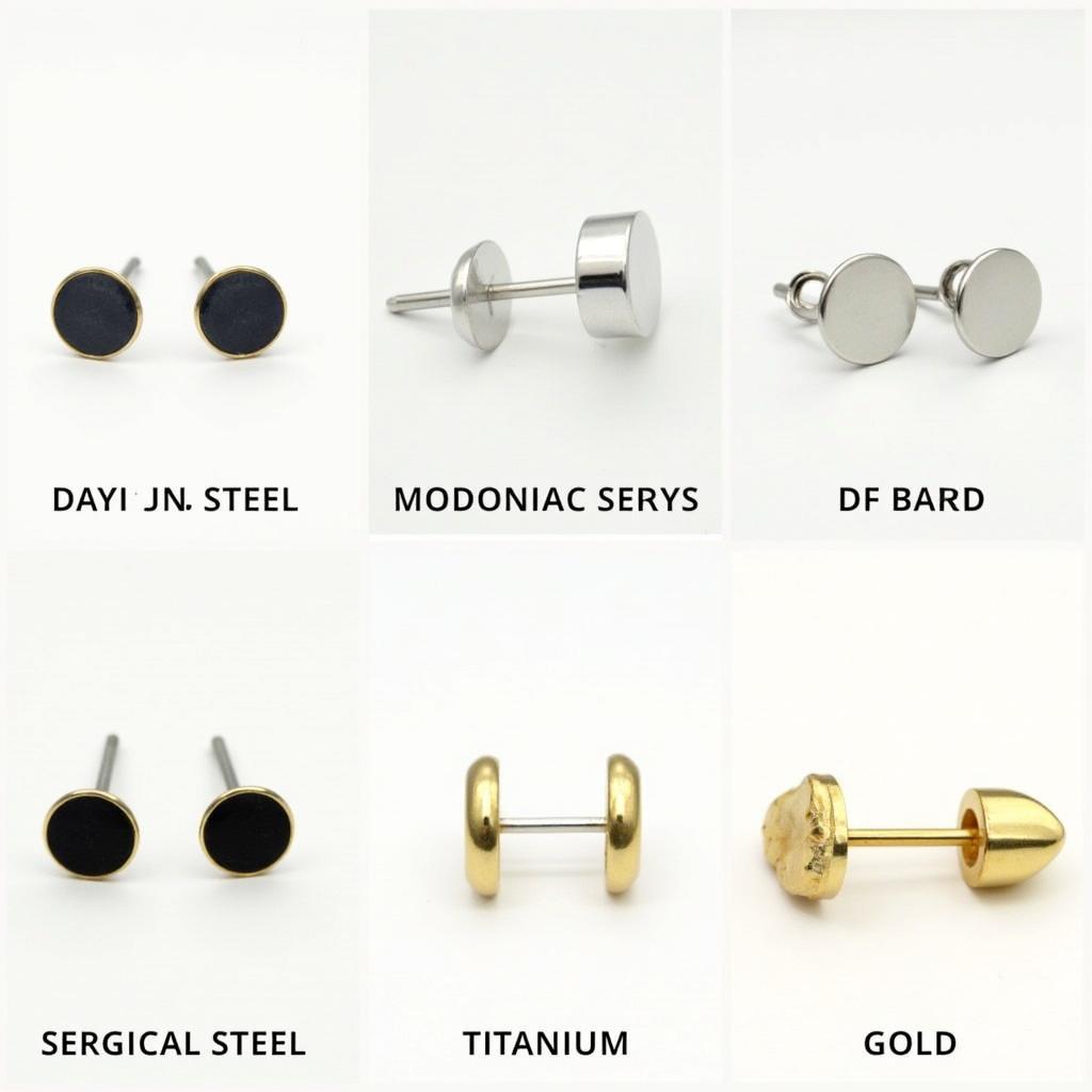 A variety of flat back earrings made of different materials.