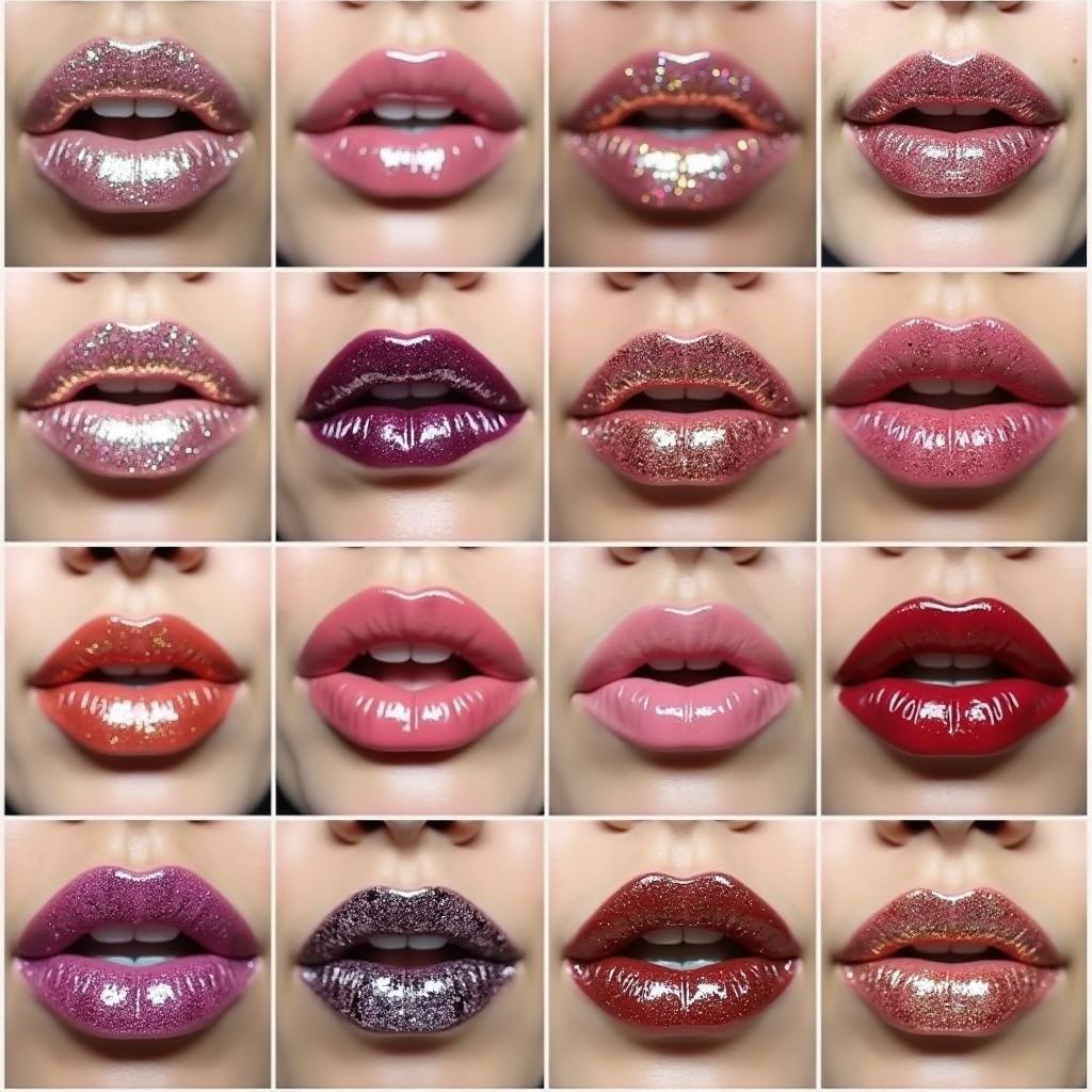 Different Lip Glitter Looks