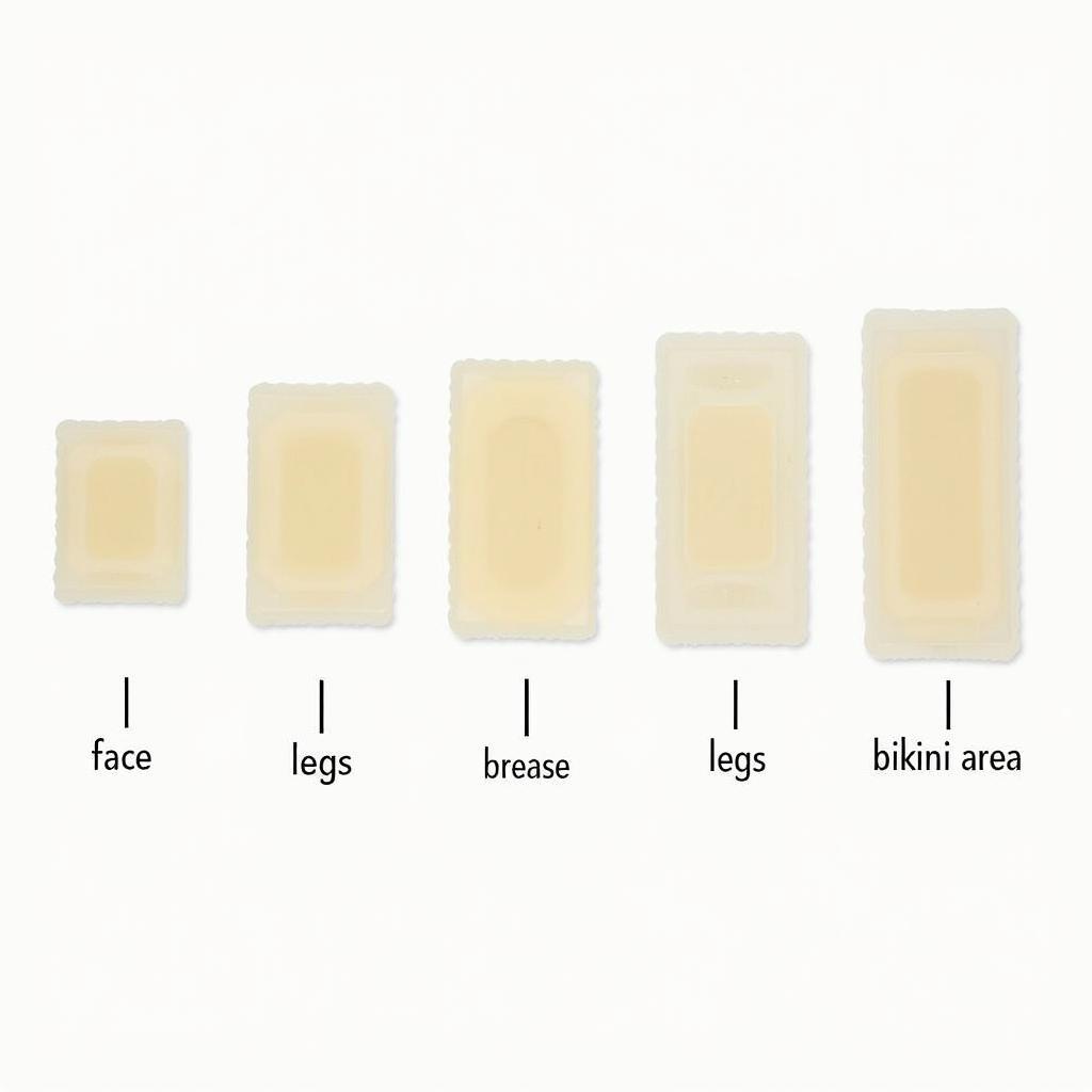 Variety of sugar wax strips for different body areas