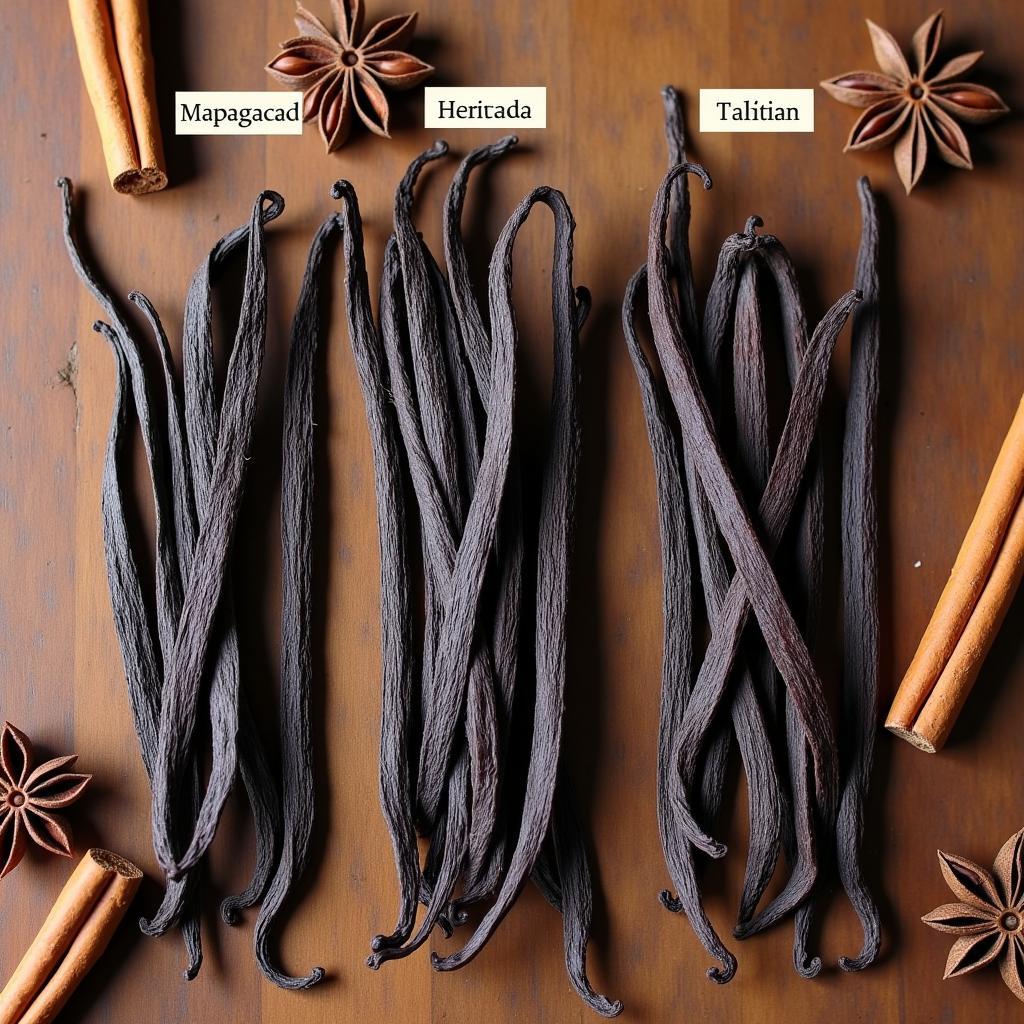 Variety of Vanilla Beans