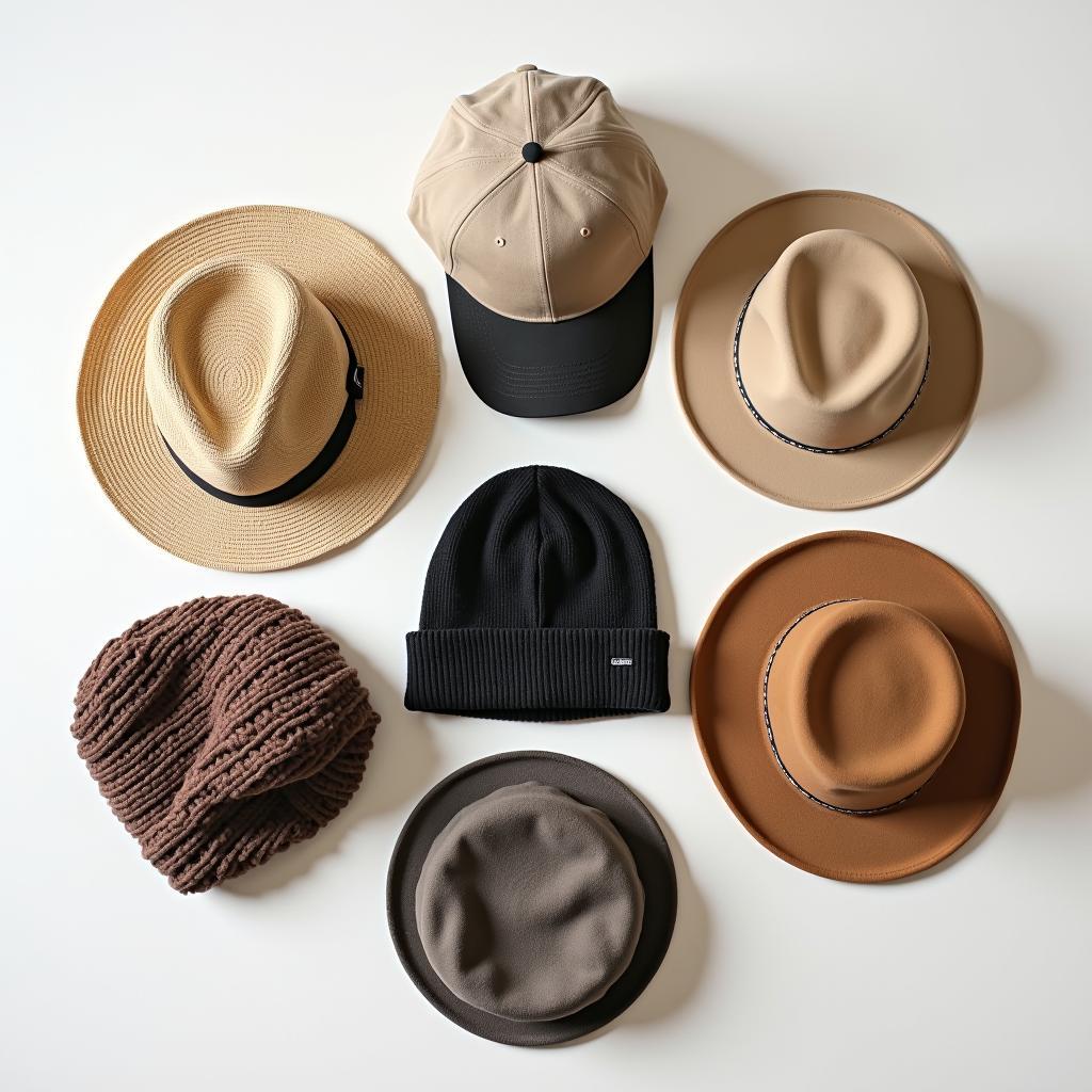 A collection of hats a Virgo might wear, showcasing different styles and occasions