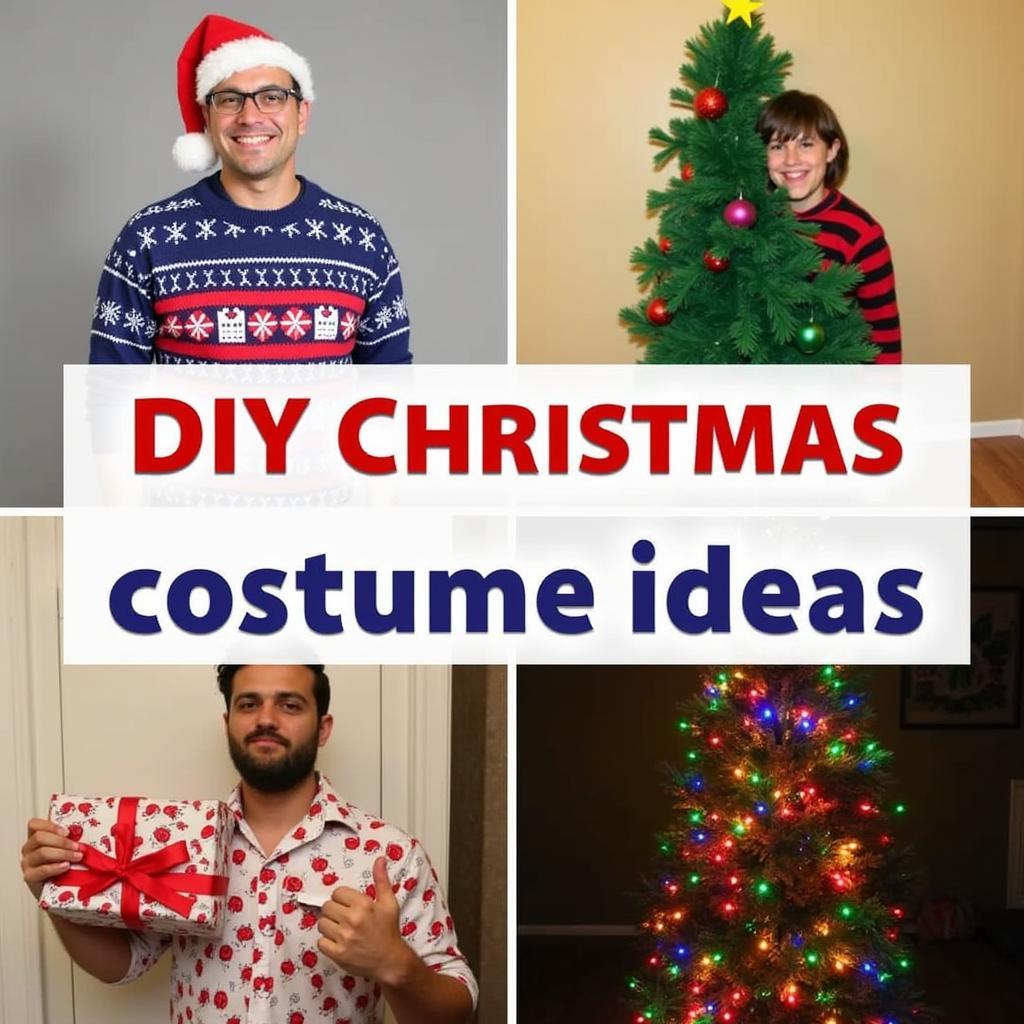 DIY Christmas Costume Ideas for Men: Ugly Christmas Sweater, Christmas Tree, Present, Christmas Lights