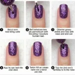 DIY Purple Glitter Halloween Nails Tutorial