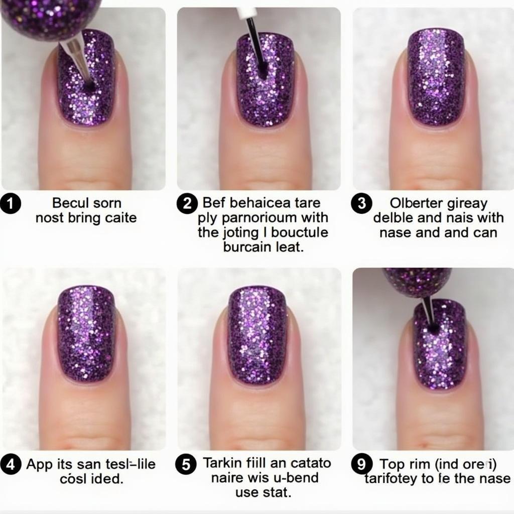 DIY Purple Glitter Halloween Nails Tutorial