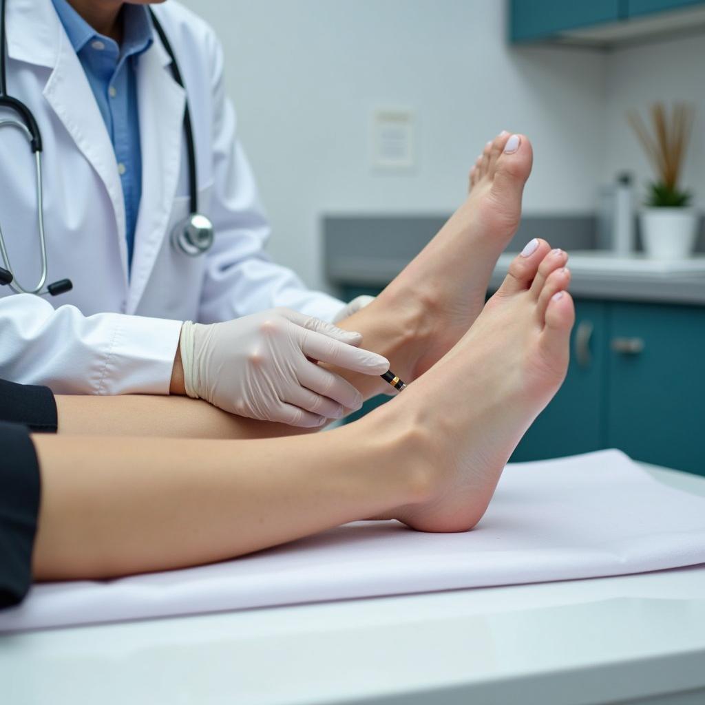 Medical Professional Examining Patient's Feet