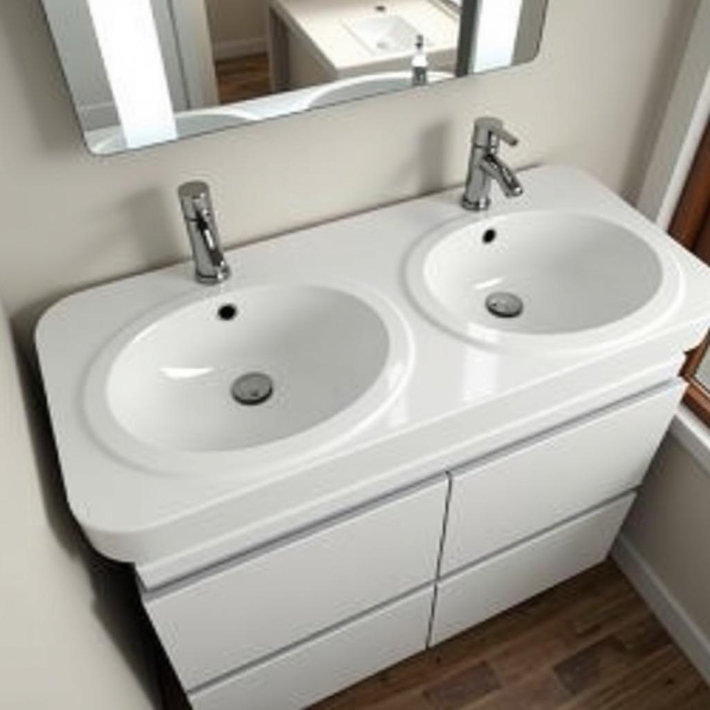 Double Vanity in a Small Bathroom