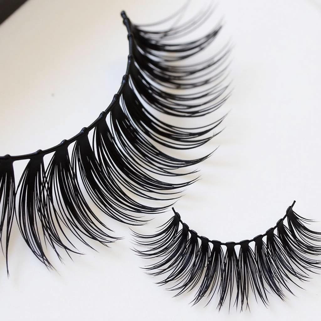 Close-up of dramatic mink lashes showcasing their texture and volume