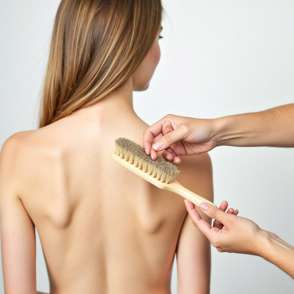 Person Dry Brushing Their Back