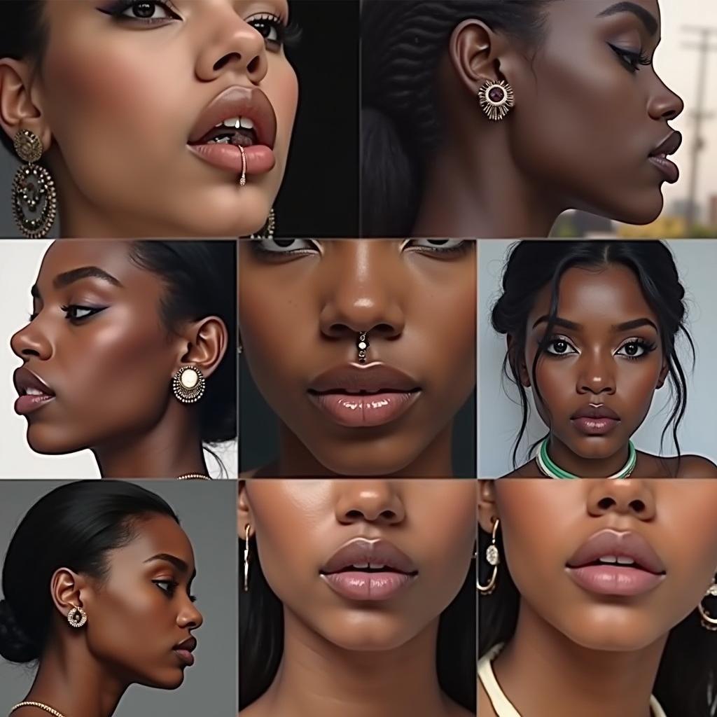 Different Nipple Ring Styles on Dark Skin