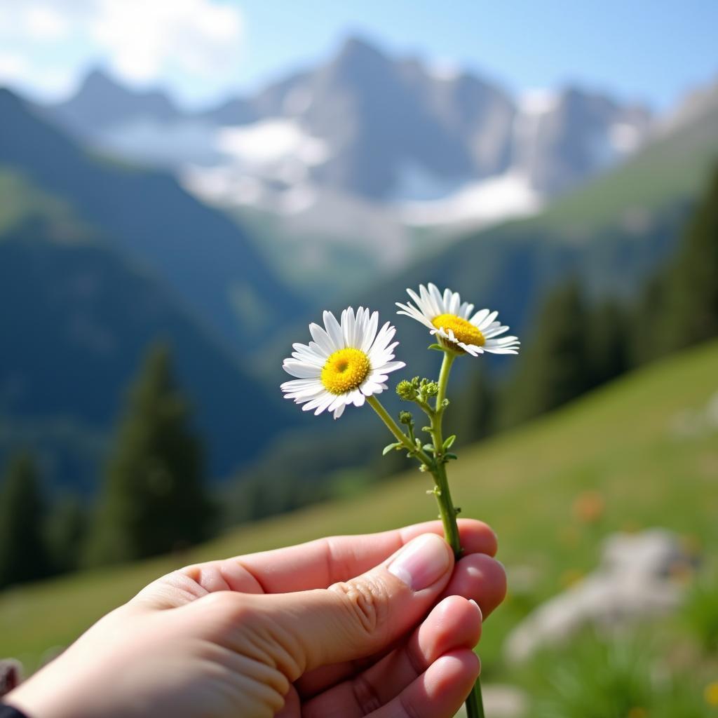 Holding a Sprig of Edelweiss