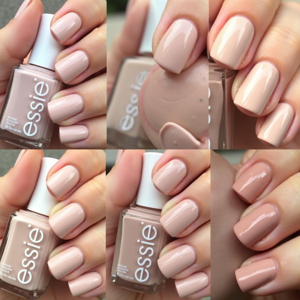 Essie Got Back Nude Swatch on Different Skin Tones