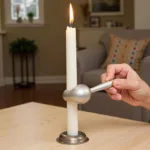 Correctly extinguishing a candle to prevent smoking