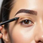 Applying Eyebrow Highlighter Pencil